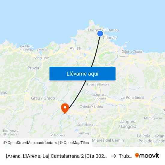 [Arena, L'|Arena, La]  Cantalarrana 2 [Cta 00292] to Trubia map