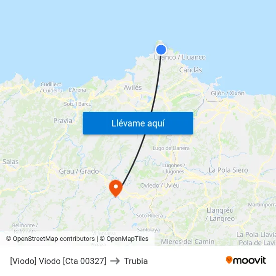 [Viodo]  Viodo [Cta 00327] to Trubia map