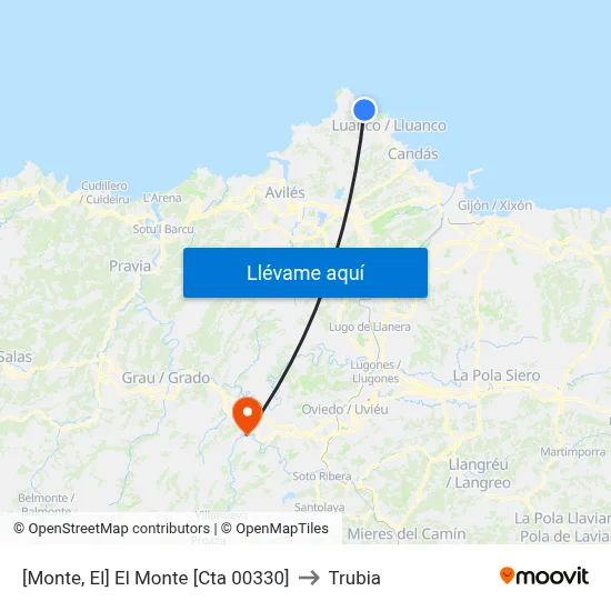 [Monte, El]  El Monte [Cta 00330] to Trubia map