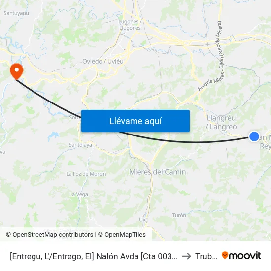 [Entregu, L'/Entrego, El]  Nalón Avda [Cta 00341] to Trubia map