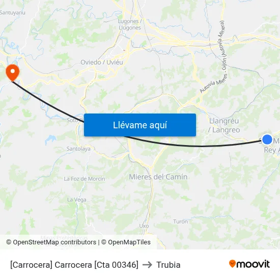[Carrocera]  Carrocera [Cta 00346] to Trubia map