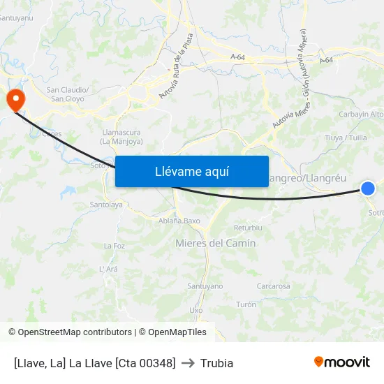 [Llave, La]  La Llave [Cta 00348] to Trubia map