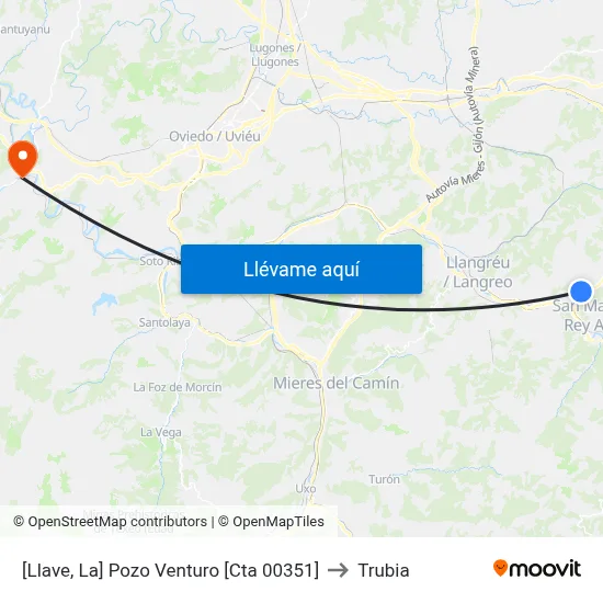 [Llave, La]  Pozo Venturo [Cta 00351] to Trubia map
