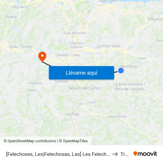 [Felechoses, Les|Felechosas, Las]  Les Felechoses [Cta 00359] to Trubia map