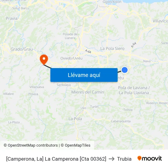 [Camperona, La]  La Camperona [Cta 00362] to Trubia map