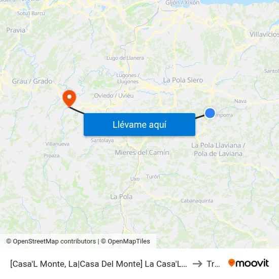 [Casa'L Monte, La|Casa Del Monte]  La Casa'L Monte [Cta 00373] to Trubia map