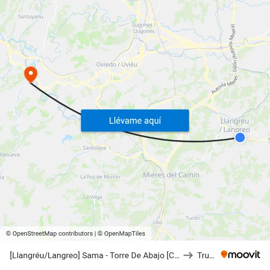 [Llangréu/Langreo]  Sama - Torre De Abajo [Cta 00427] to Trubia map