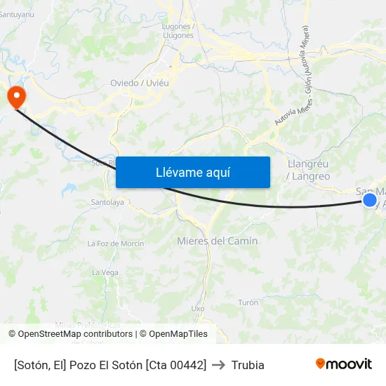 [Sotón, El]  Pozo El Sotón [Cta 00442] to Trubia map