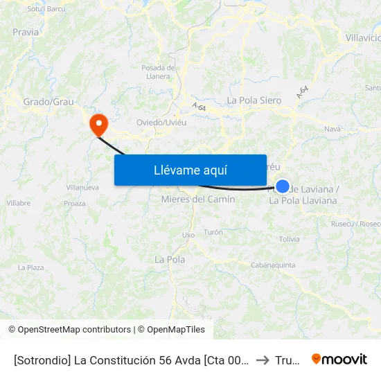 [Sotrondio]  La Constitución 56 Avda [Cta 00448] to Trubia map