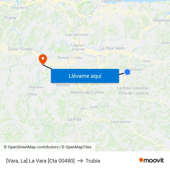 [Vara, La]  La Vara [Cta 00480] to Trubia map
