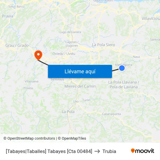 [Tabayes|Taballes]  Tabayes [Cta 00484] to Trubia map