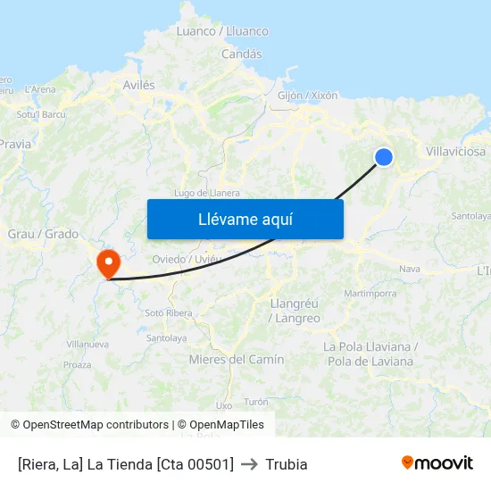 [Riera, La]  La Tienda [Cta 00501] to Trubia map