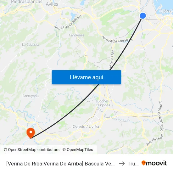 [Veriña De Riba|Veriña De Arriba]  Báscula Veriña [Cta 00576] to Trubia map