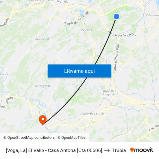 [Vega, La]  El Valle - Casa Antona [Cta 00606] to Trubia map
