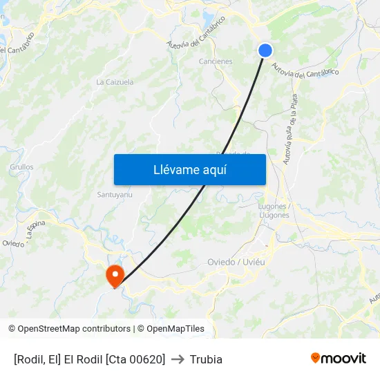 [Rodil, El]  El Rodil [Cta 00620] to Trubia map
