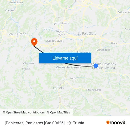 [Paniceres]  Paniceres [Cta 00626] to Trubia map