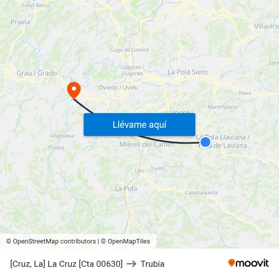 [Cruz, La]  La Cruz [Cta 00630] to Trubia map
