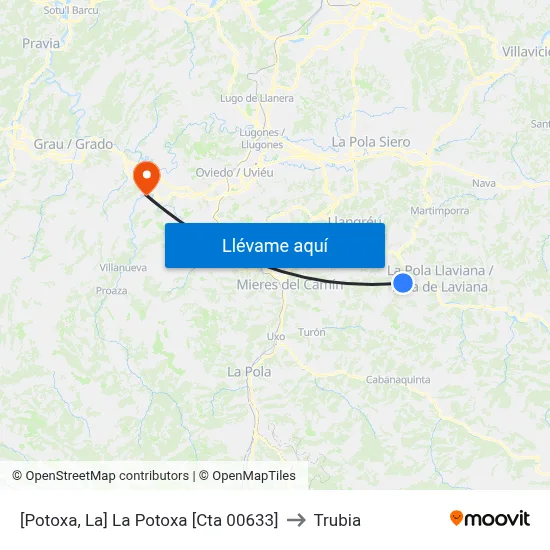 [Potoxa, La]  La Potoxa [Cta 00633] to Trubia map