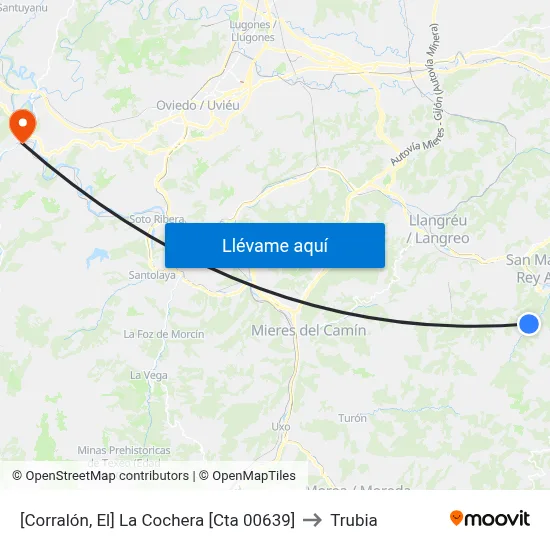 [Corralón, El]  La Cochera [Cta 00639] to Trubia map