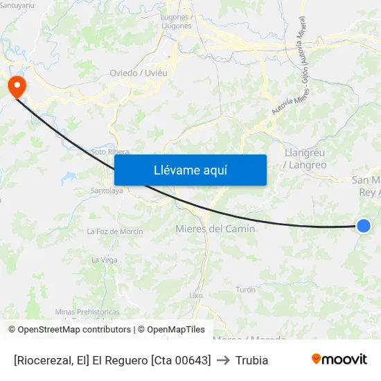 [Riocerezal, El]  El Reguero [Cta 00643] to Trubia map