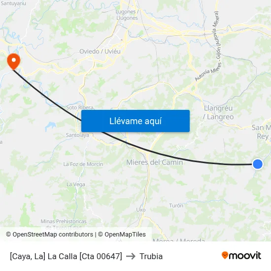 [Caya, La]  La Calla [Cta 00647] to Trubia map