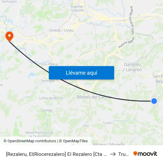 [Rezaleru, El|Riocerezalero]  El Rezalero [Cta 00650] to Trubia map