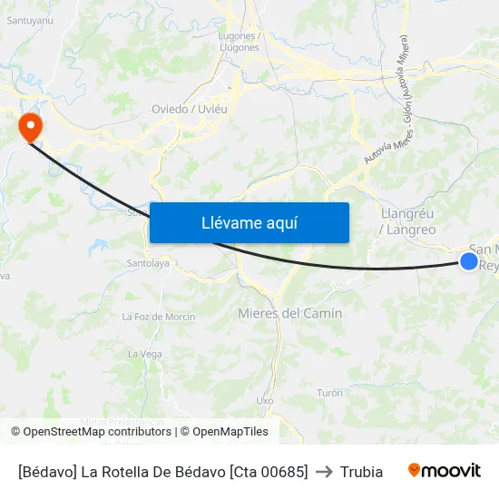 [Bédavo]  La Rotella De Bédavo [Cta 00685] to Trubia map