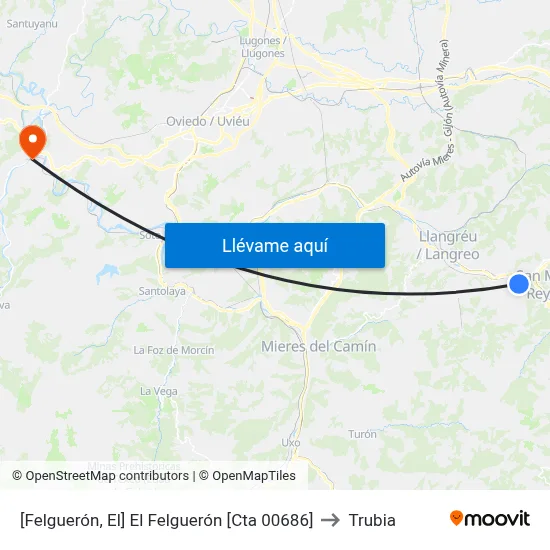 [Felguerón, El]  El Felguerón [Cta 00686] to Trubia map