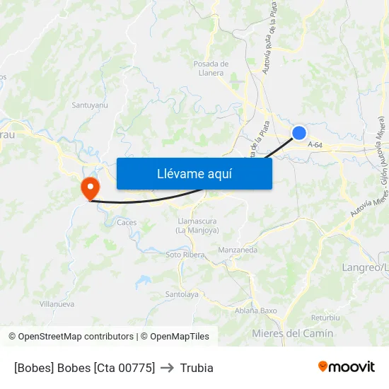 [Bobes]  Bobes [Cta 00775] to Trubia map