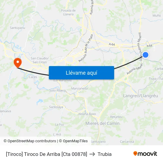 [Tiroco]  Tiroco De Arriba [Cta 00878] to Trubia map