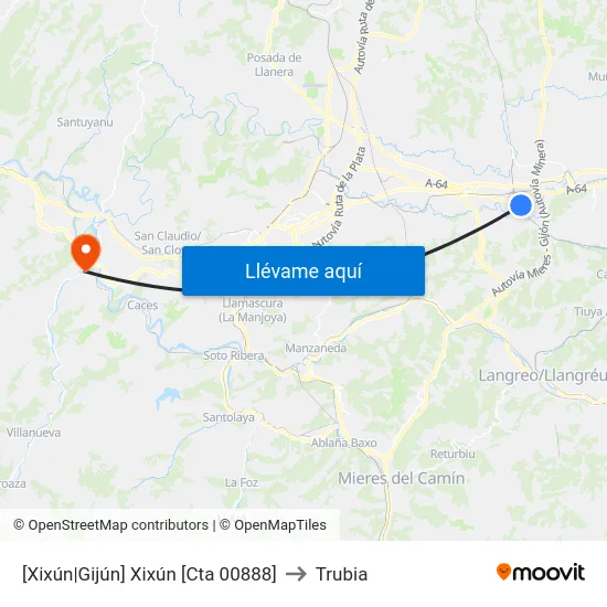[Xixún|Gijún]  Xixún [Cta 00888] to Trubia map