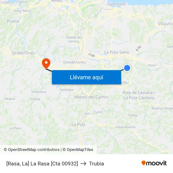 [Rasa, La]  La Rasa [Cta 00932] to Trubia map