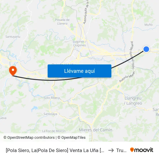 [Pola Siero, La|Pola De Siero]  Venta La Uña [Cta 00993] to Trubia map