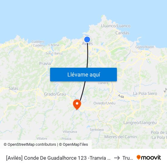 [Avilés]  Conde De Guadalhorce 123 -Tranvía [Cta 01043] to Trubia map