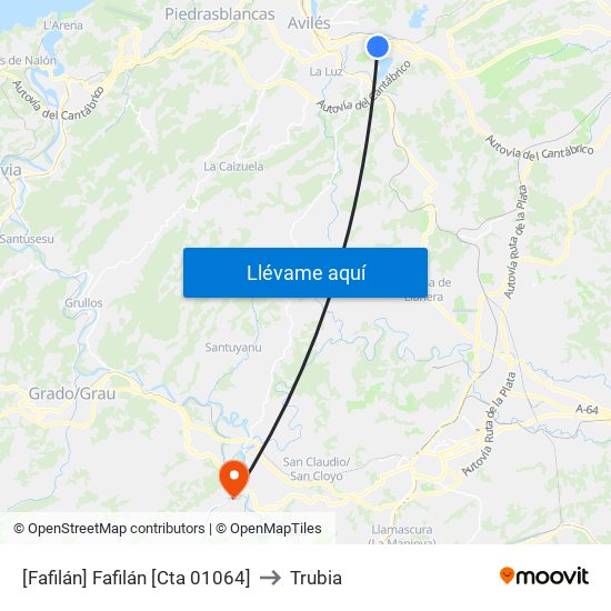 [Fafilán]  Fafilán [Cta 01064] to Trubia map