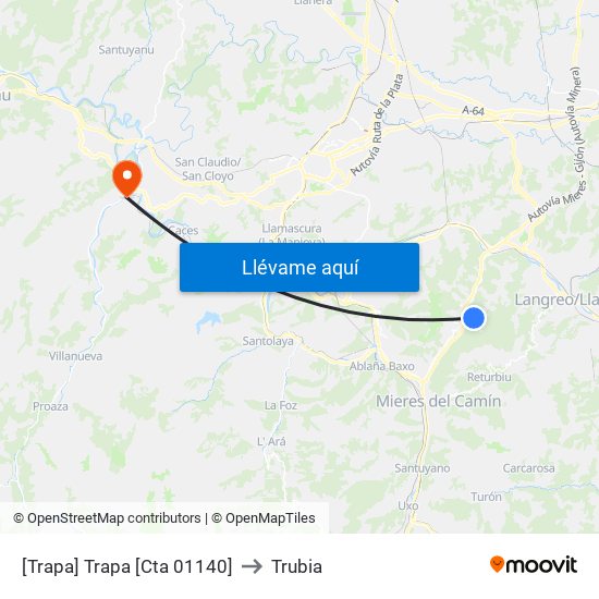 [Trapa]  Trapa [Cta 01140] to Trubia map