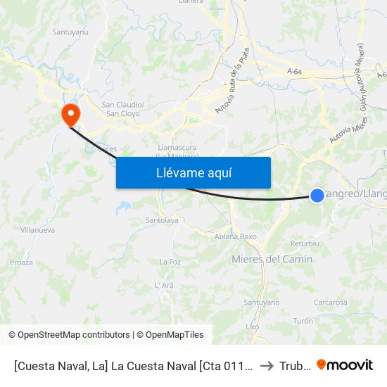 [Cuesta Naval, La]  La Cuesta Naval [Cta 01146] to Trubia map