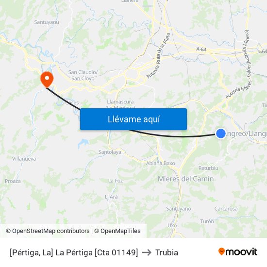 [Pértiga, La]  La Pértiga [Cta 01149] to Trubia map