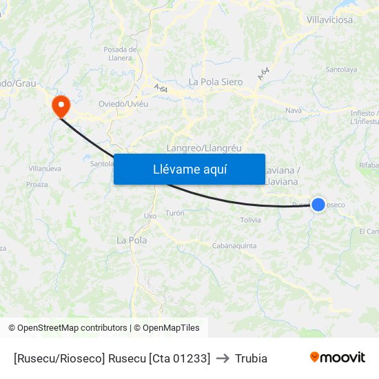 [Rusecu/Rioseco]  Rusecu [Cta 01233] to Trubia map