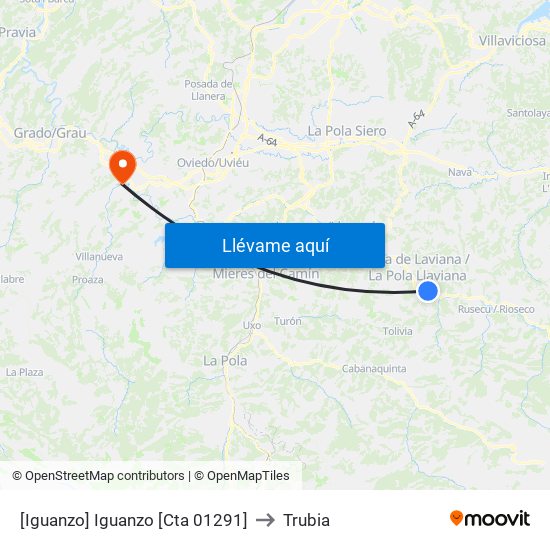 [Iguanzo]  Iguanzo [Cta 01291] to Trubia map
