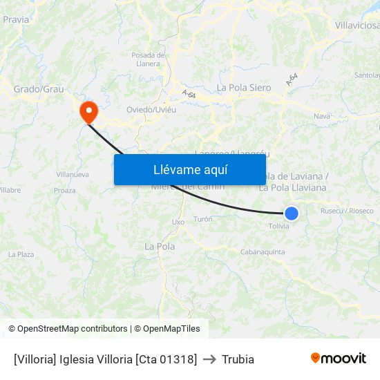 [Villoria]  Iglesia Villoria [Cta 01318] to Trubia map
