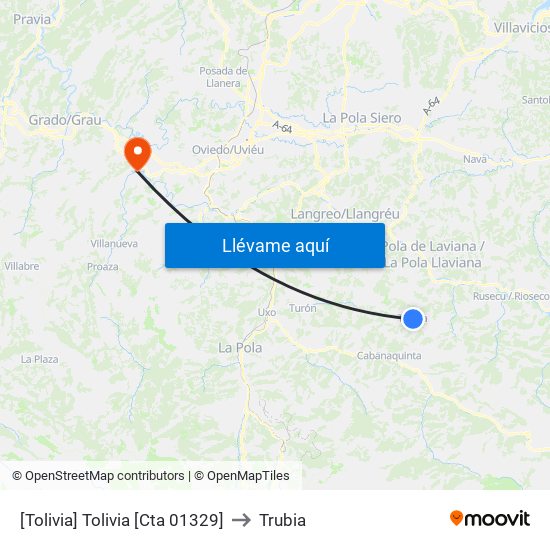 [Tolivia]  Tolivia [Cta 01329] to Trubia map