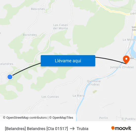 [Belandres]  Belandres [Cta 01517] to Trubia map