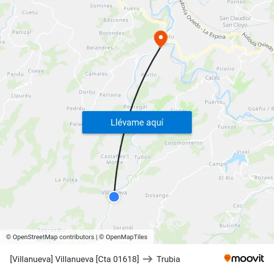 [Villanueva]  Villanueva [Cta 01618] to Trubia map