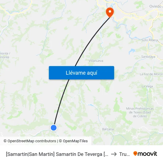 [Samartín|San Martín]  Samartín De Teverga [Cta 01629] to Trubia map