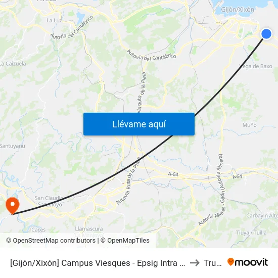 [Gijón/Xixón]  Campus Viesques - Epsig Intra [Cta 01897] to Trubia map