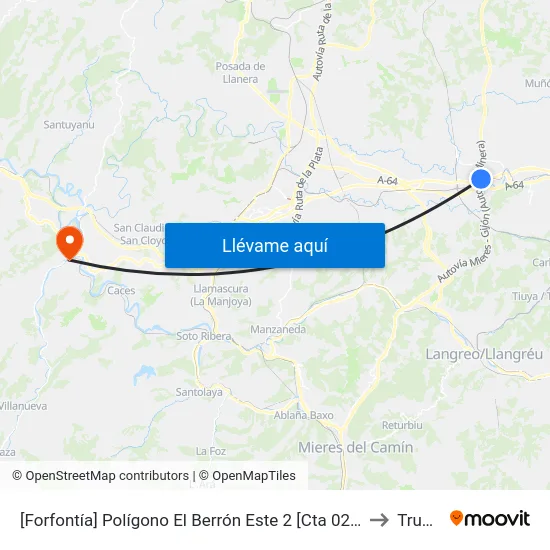 [Forfontía]  Polígono El Berrón Este 2 [Cta 02033] to Trubia map