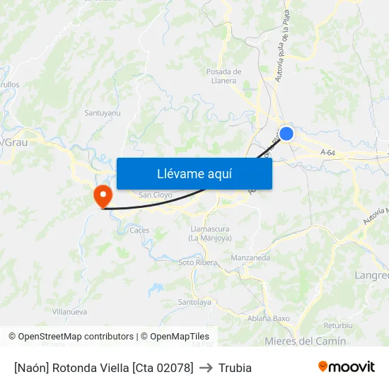 [Naón]  Rotonda Viella [Cta 02078] to Trubia map