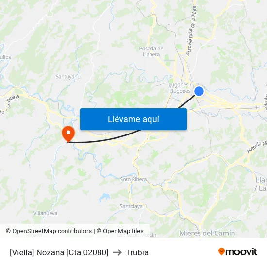 [Viella]  Nozana [Cta 02080] to Trubia map