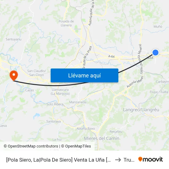 [Pola Siero, La|Pola De Siero]  Venta La Uña [Cta 02096] to Trubia map